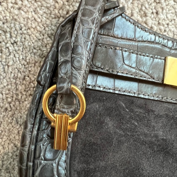 Tory Burch Saddle Bag (Lee Radziwill Embossed Small) Croc print - Picture 12 of 13